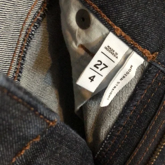 Loft Dark Wash Modern Straight Jeans - Picture 6 of 8